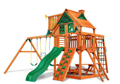 Gorilla-Playsets-Navigator-W-Sky-Loft-Wooden-Swing-Set-W-Treehouse