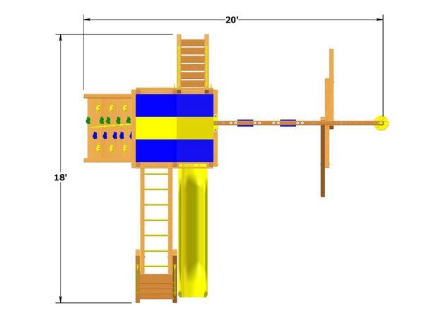 Playground One Turbo Deluxe Fort Combo 3 - NJ Swingsets