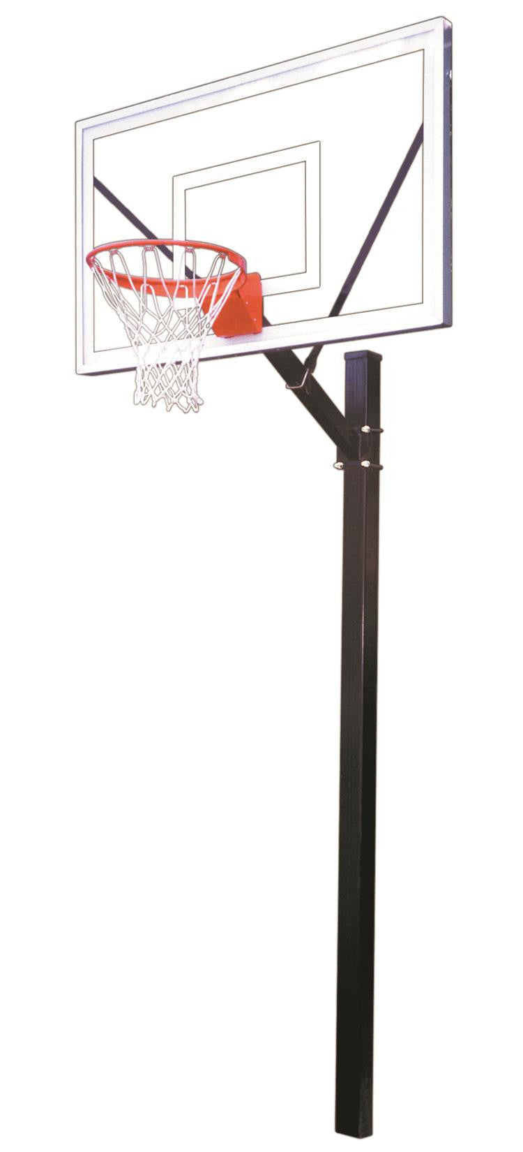 First Team Sport Select In Ground Outdoor Fixed Height Basketball Hoop 60 inch Acrylic