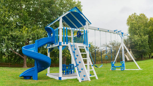 King Swings Captain's Pearl Vinyl Swing Set - NJ Swingsets