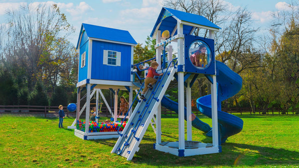 King Swings The Chateau Vinyl Swing Set NJ Swingsets