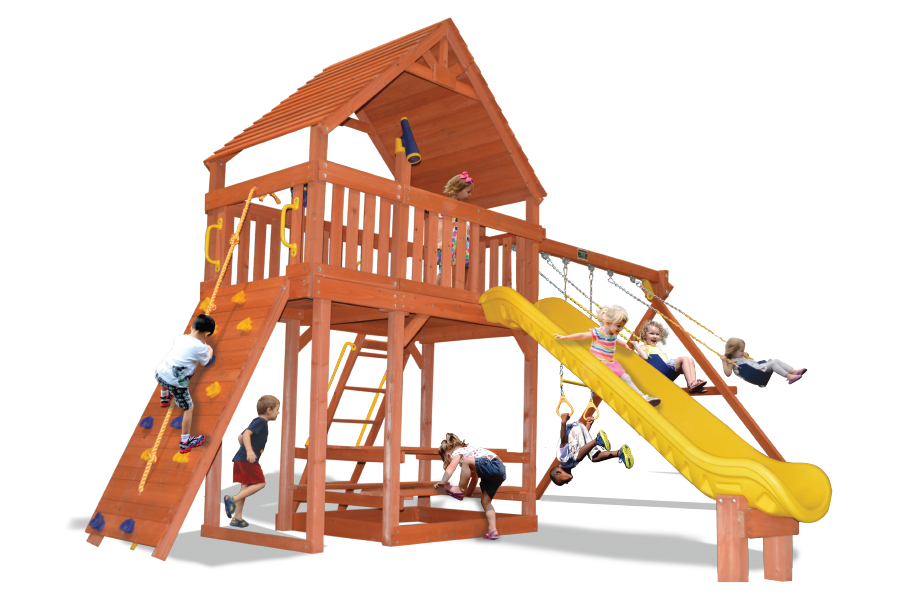 Playground-One-Turbo-Original-Fort-Combo-2-XL-W-Wood-Roof-White