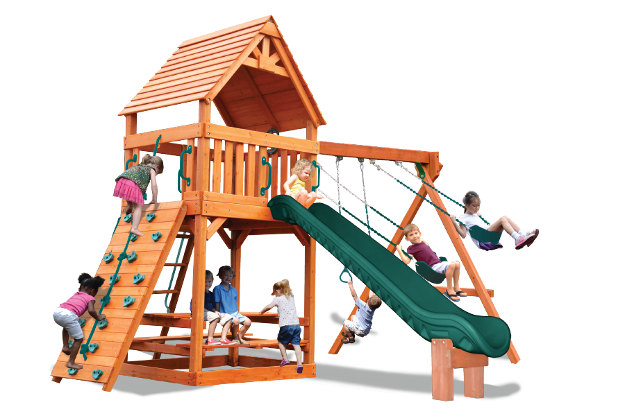 Playground One Turbo Original Fort Combo 2 with Wood Roof