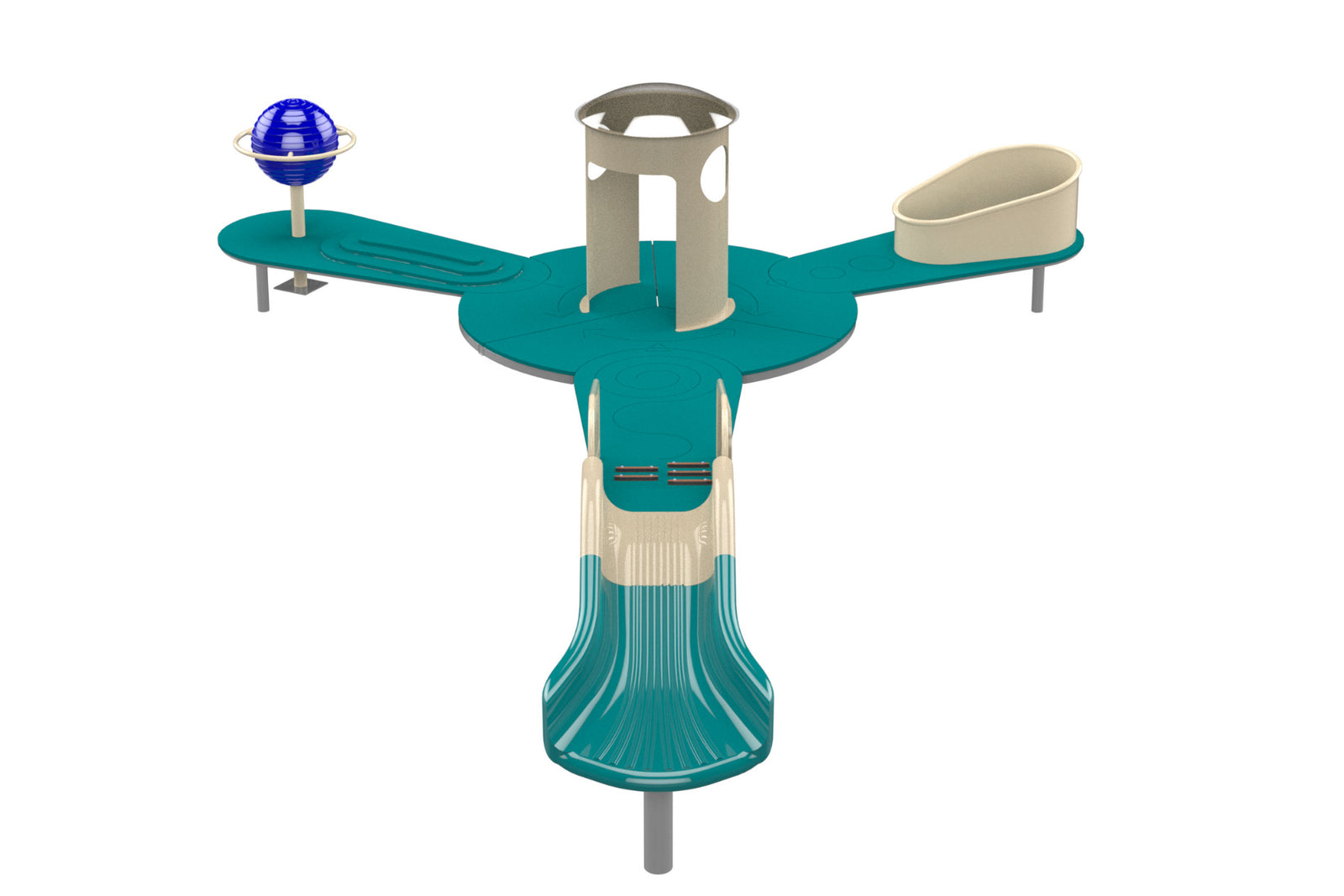 Psagot Playgrounds Mount Elbert - HDPE toddler play system with sensory paths and slides for ages 2-5