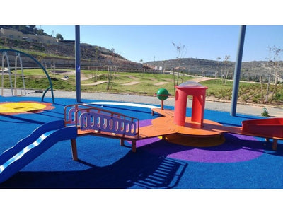 Psagot Playgrounds Mount Elbert - side view showing slides