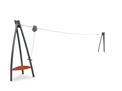 Psagot Playgrounds Zip Line - comfortable seat and cable ride view