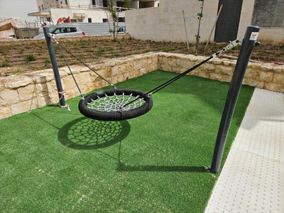 Psagot Playgrounds M-SwingB - M-shaped frame nest swing with rope seat