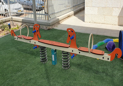 Psagot Playgrounds Pony Spring - four-seat spring seesaw for imaginative play ages 2-5