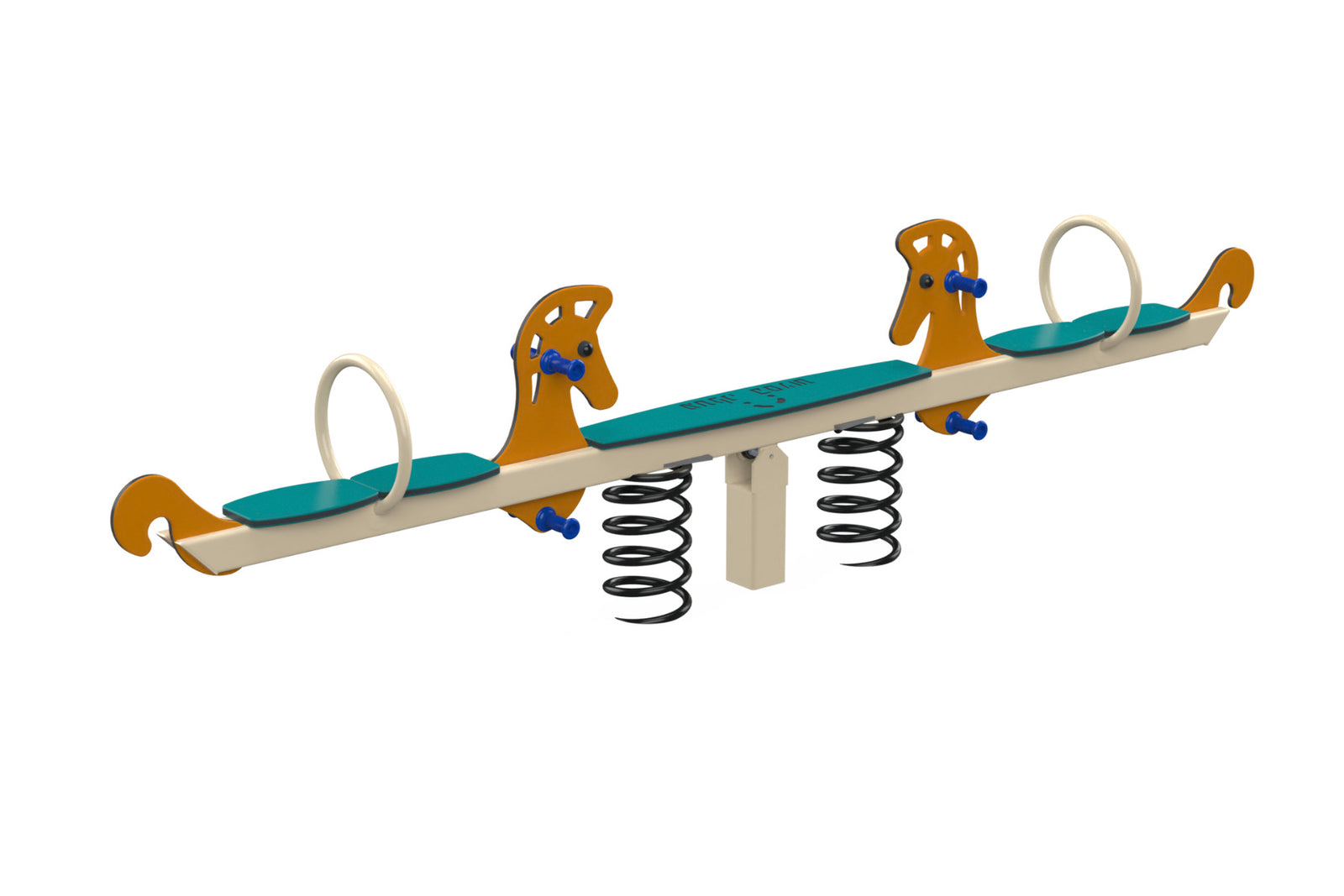 Psagot Playgrounds Pony Spring - HDPE seats and painted metal spring detail