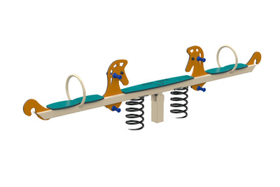 Psagot Playgrounds Pony Spring - HDPE seats and painted metal spring detail