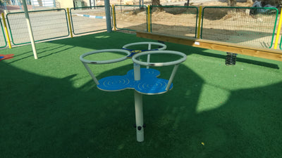 Psagot Playgrounds Triple Spinner - three-person galvanized metal carousel for ages 2-5