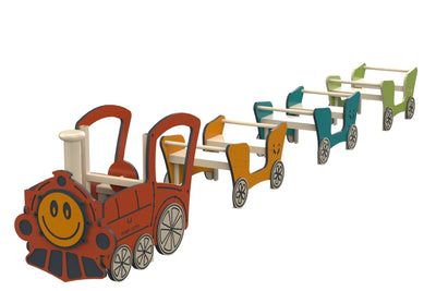 Psagot Playgrounds Happy Train - HDPE miniature train with engine and cars for ages 2-5