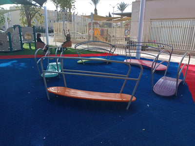 Psagot Playgrounds Inclusive Balance Course - accessible metal walking course with railings