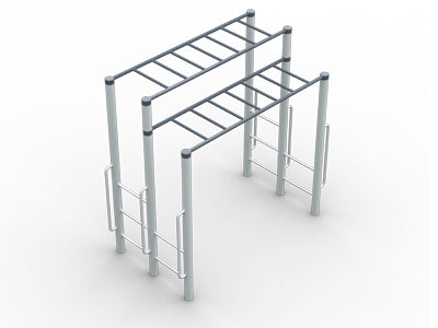 Psagot Playgrounds Double Monkey Bars - dual-direction overhead hanging fitness structure