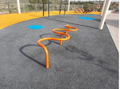 Psagot Playgrounds Snake Balance Beam - winding path layout overview