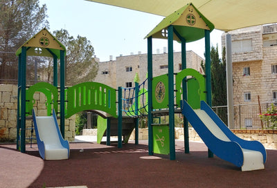 Psagot Playgrounds Bismarck Commercial Playground - HDPE play system with climbing for ages 2-5