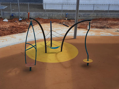 Psagot Playgrounds Carob Multi-Spinner - side view of minimalist spinner design