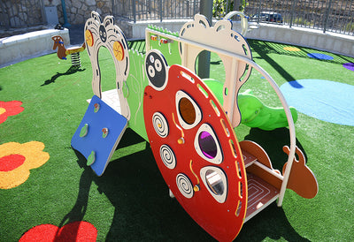 Psagot Playgrounds Grand Teton - nature-themed HDPE toddler play system with climbing and slide for ages 2-5