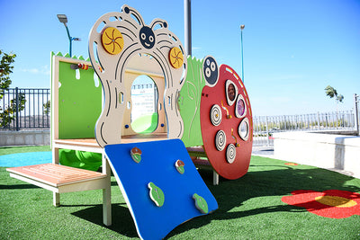 Psagot Playgrounds Grand Teton - alternate angle showing stairs and play surface