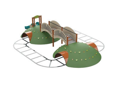 Psagot Playgrounds Hillside Slide - overhead layout view of full structure