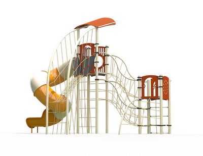 Psagot Playgrounds Tulsa - alternate angle showing climbing and traversing elements