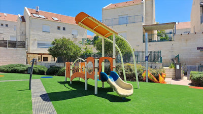 Psagot Playgrounds Mount Whitney - side view of play course