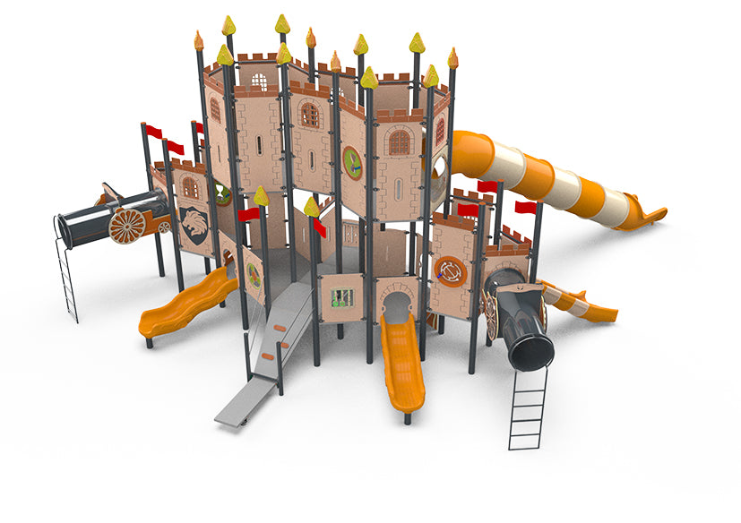 Psagot Playgrounds Richmond Commercial Playground - HDPE play system with climbing for ages 5-12
