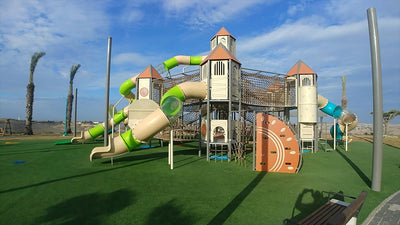 Psagot Playgrounds Washington B - climbing walls and spiral steps