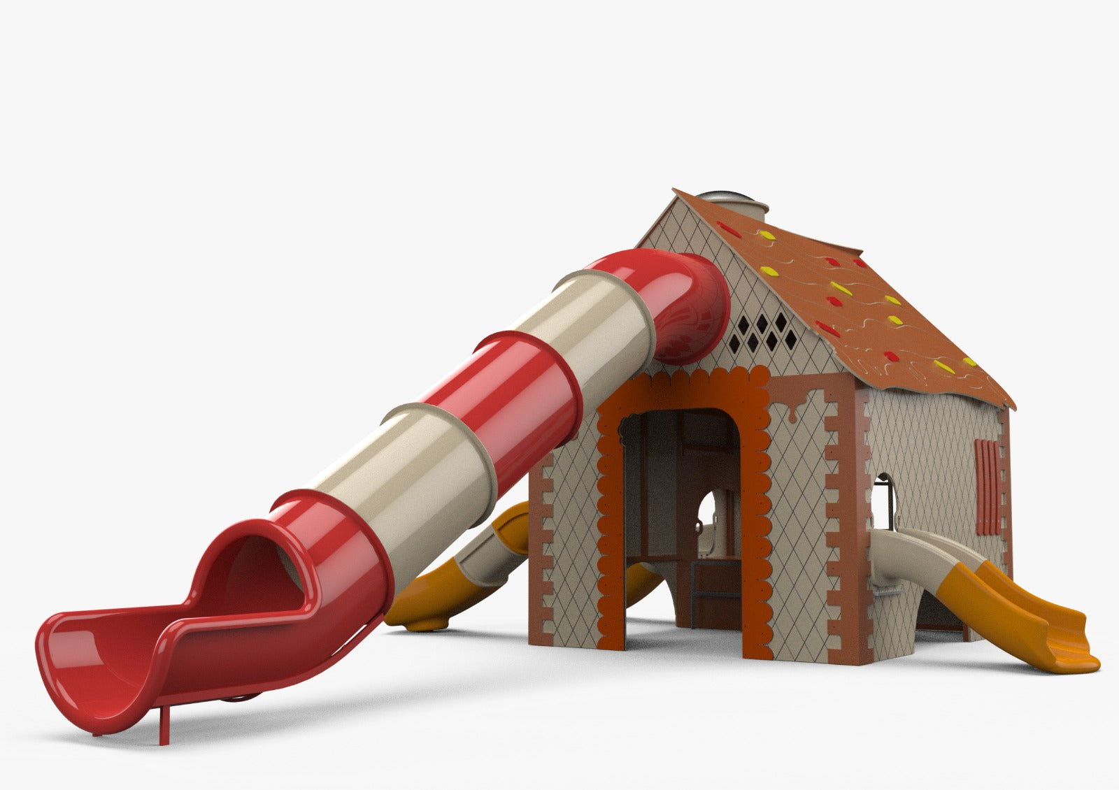 Psagot Playgrounds Hansel and Gretel - fairy tale HDPE toddler playhouse with barrel slide for ages 2-5