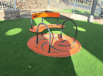 Psagot Playgrounds Inclusive Merry-Go-Round - soft rounded lines and sweat-reducing finish