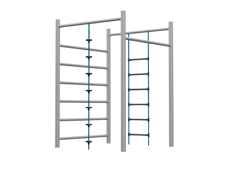 Psagot Playgrounds 4-Way Fitness - climbing net and vertical ladder detail