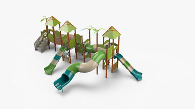 Psagot Playgrounds Indianapolis Commercial Playground - HDPE play system with rope for ages 2-5