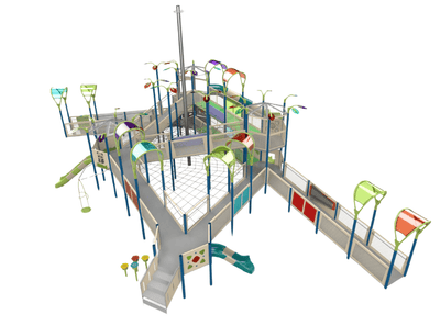 Psagot Playgrounds Grand Rapids InclusiveB Accessible Playground - HDPE play system for ages 5-12
