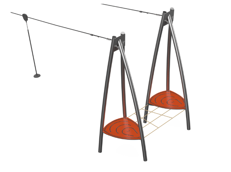 Psagot Playgrounds Double Zip Line B - dual-cable zip line with launch platform