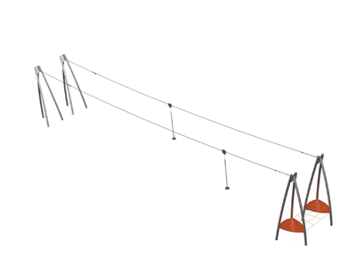 Psagot Playgrounds Double Zip Line B - launch platform queuing area detail