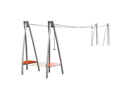 Psagot Playgrounds Double Zip Line B - dual cable and seat system view