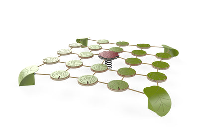 Psagot Playgrounds Lily Pad Spring - bouncy flower center and cable carpet detail