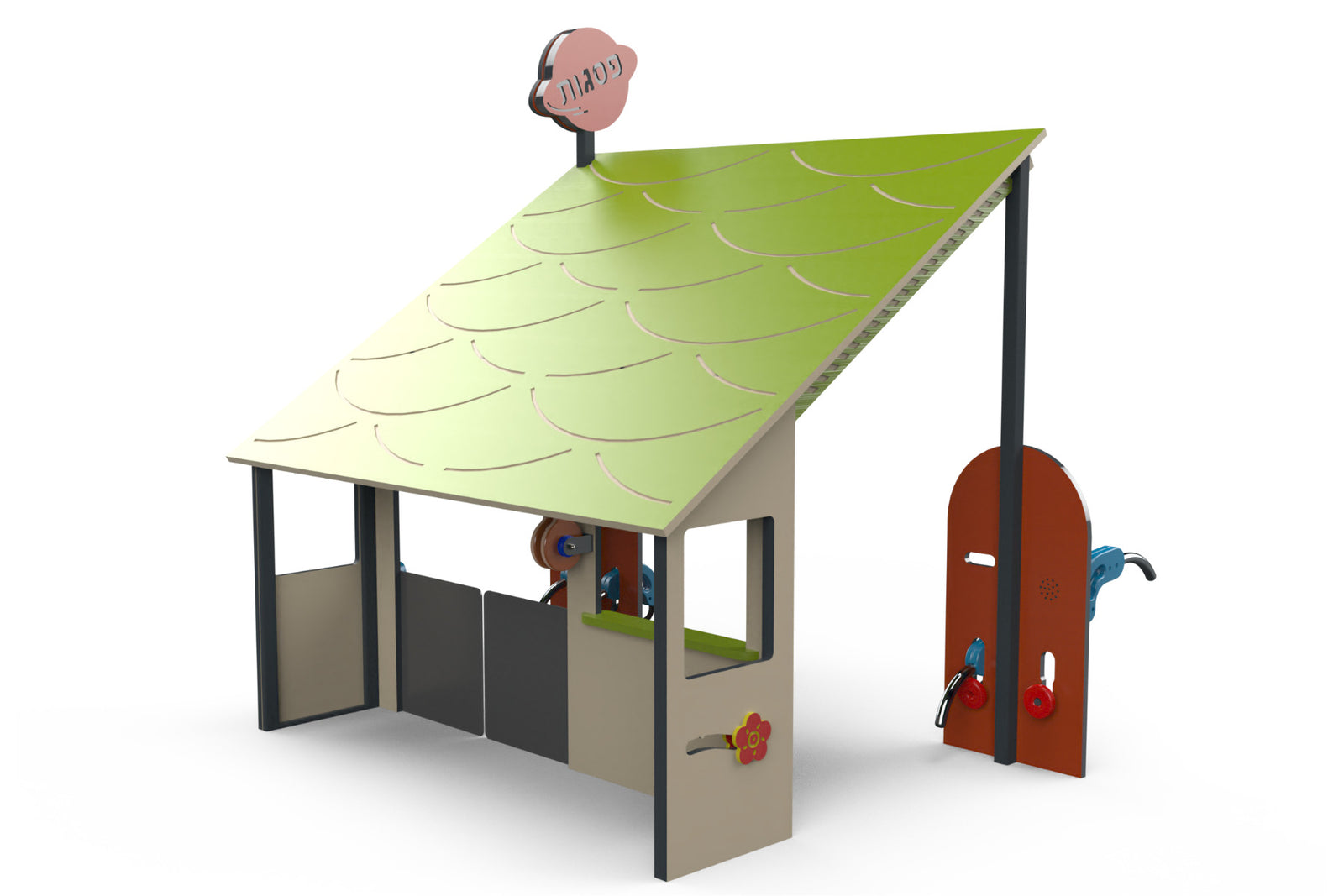 Psagot Playgrounds Junior Gas Station - HDPE play gas station with fuel pumps for ages 2-5