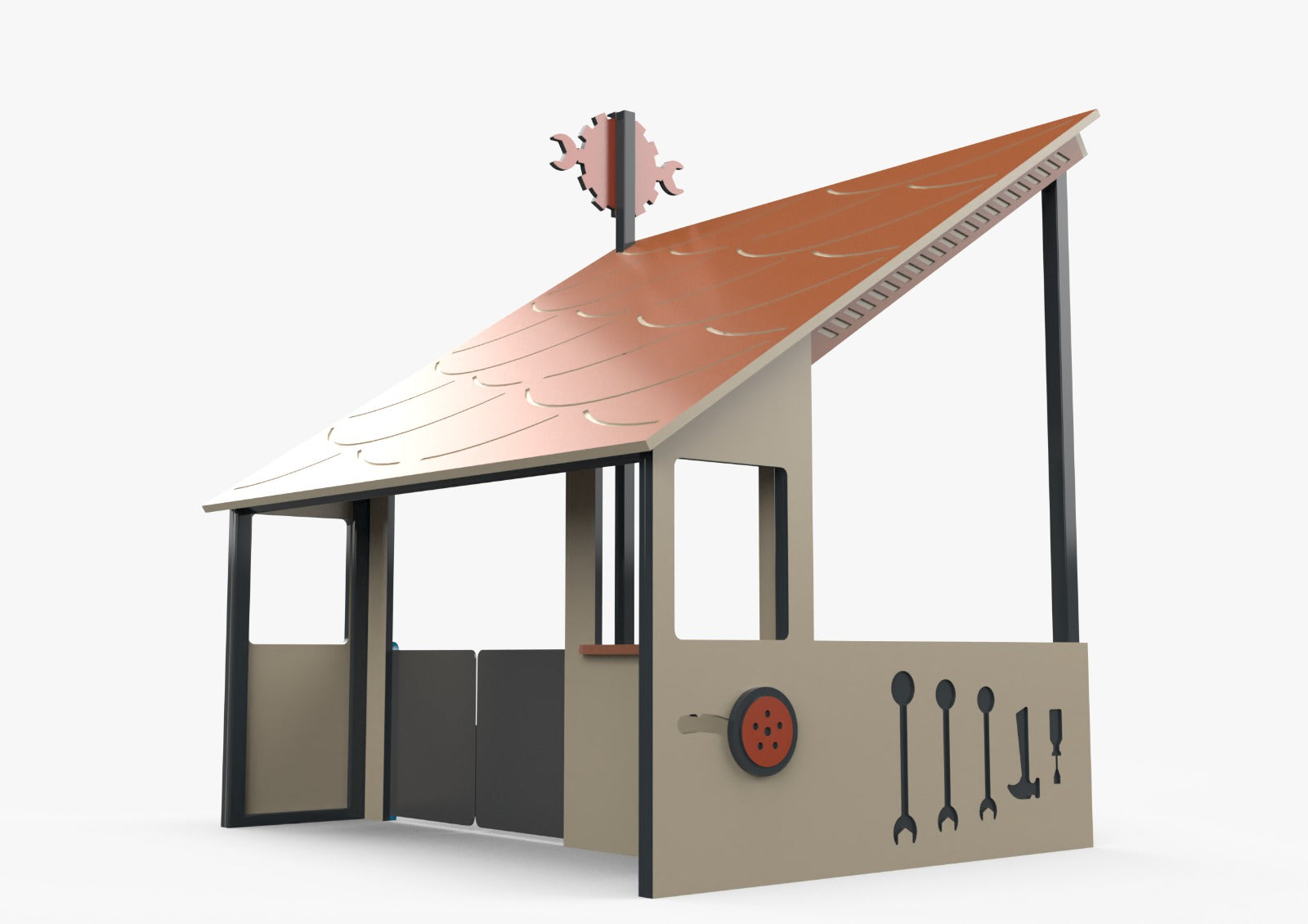 Psagot Playgrounds Junior Mechanic Shop - HDPE play garage with tools for ages 2-5