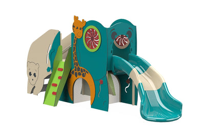 Psagot Playgrounds Happy Jungle - alternate angle showing stairs and game panel