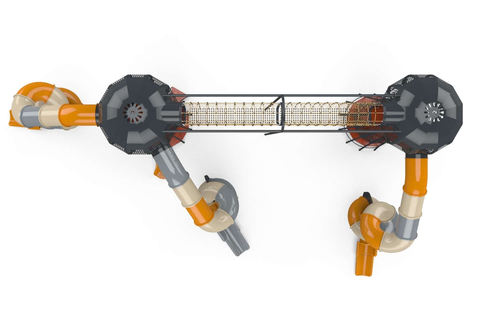 Psagot Playgrounds Double Bubble B - Red Dot Award play system with bridges and slides for ages 5-12