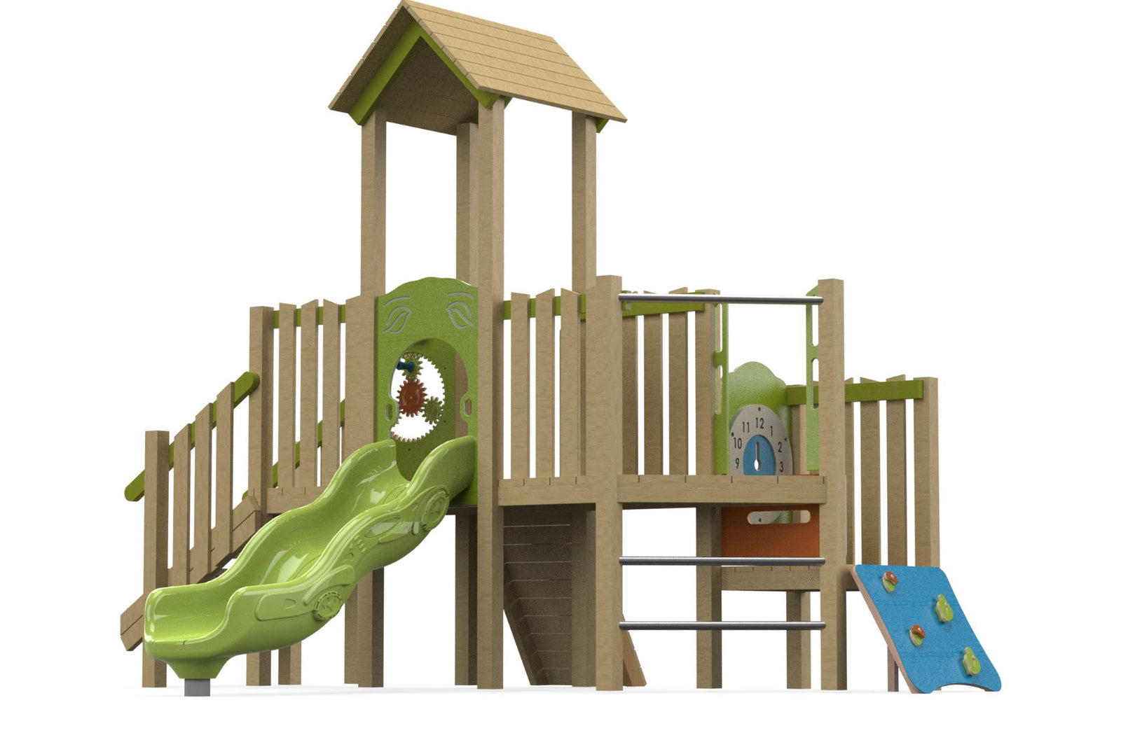 Psagot Playgrounds Ristretto - Robinia wood toddler play system with climbing walls for ages 2-5