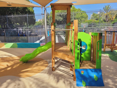 Psagot Playgrounds Ristretto - children playing on structure