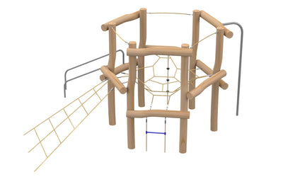 Psagot Playgrounds Robinia Wood Lungo - detail of stainless steel slide