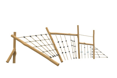 Psagot Playgrounds Karma - Robinia wood Mini-Ninja fitness course with cable challenges