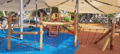 Psagot Playgrounds Karma - natural Robinia wood construction detail