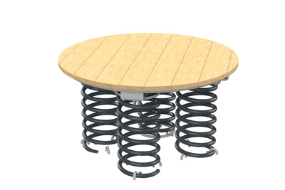 Psagot Playgrounds Mushroom Spring Robinia - side view showing Robinia construction