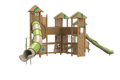 Psagot Playgrounds Cortado - alternate angle showing climbing walls