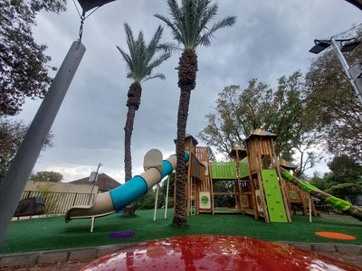 Psagot Playgrounds Cortado - HPL panel details and color accents