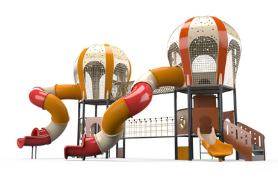 Psagot Playgrounds Balloons 2 - alternate angle showing suspended rope bridge
